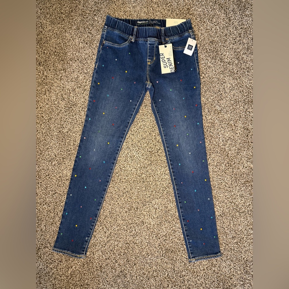 GapKIDS Pullon Legging Jeans with Rainbow Jewels, size 10 (021G)